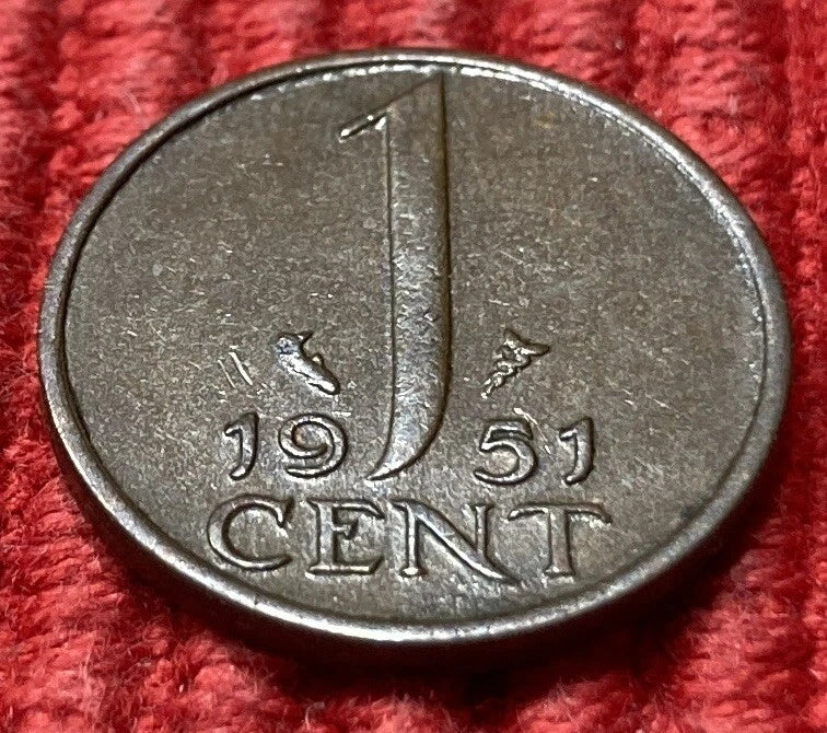 1 Cent 1951 | Niederlande | Juliana Koningin der Nederlanden | Münze aus Bronze | Sehr guter Zustand