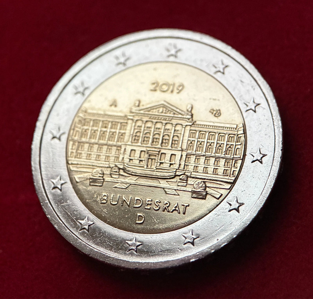 2 Euro 2019 A | Deutschland | 70 Jahre Bundesrat | Bi-Metall Gedenkmünze | schön