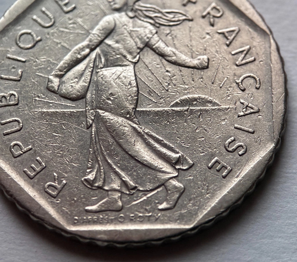 2 Francs 1979 | Frankreich | Säerin 'Semeuse' im Sonnenaufgang | Nickel Münze | schön