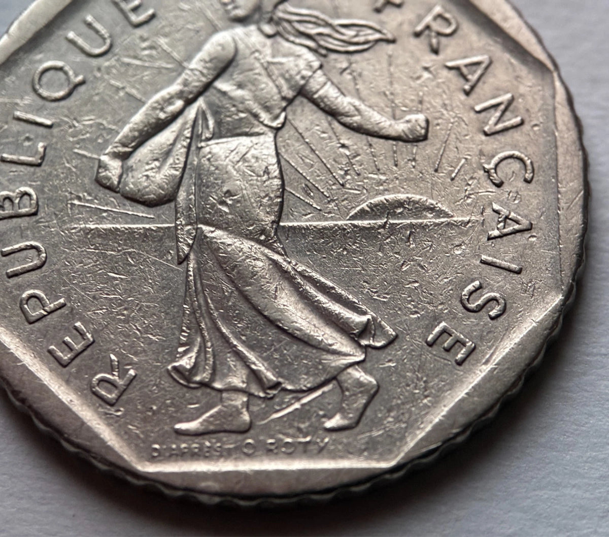 2 Francs 1979 | Frankreich | Säerin 'Semeuse' im Sonnenaufgang | Nickel Münze | schön