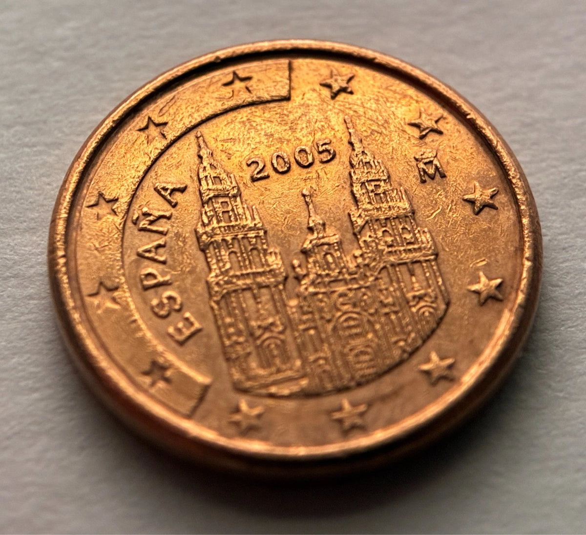 1 Cent 2005 | Spanien | Kathedrale von Santiago de Compostela | Verkupferter Stahl | Sammlermünze