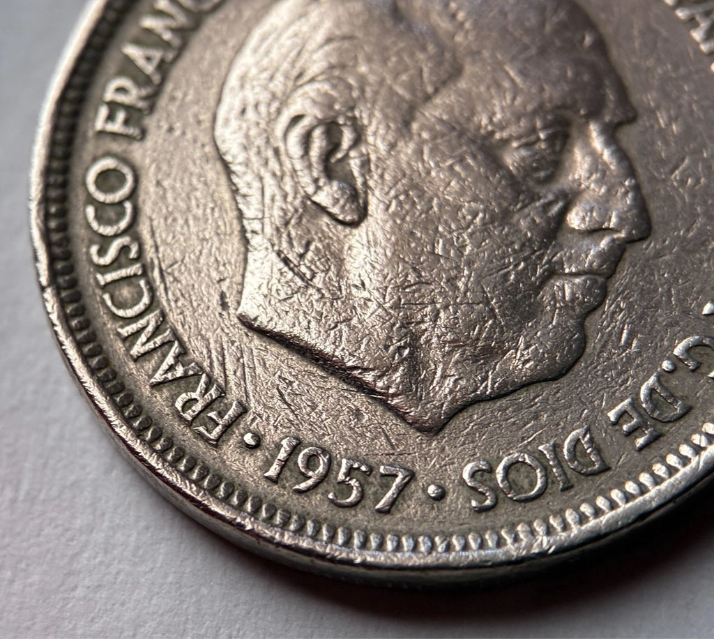 5 Peseten 1957 *60 | Spanien | Francisco Franco | Kupfer-Nickel Münze | schön