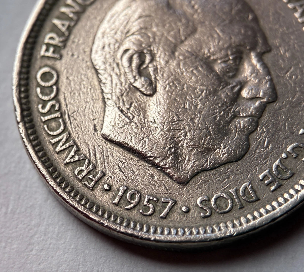 5 Peseten 1957 *60 | Spanien | Francisco Franco | Kupfer-Nickel Münze | schön