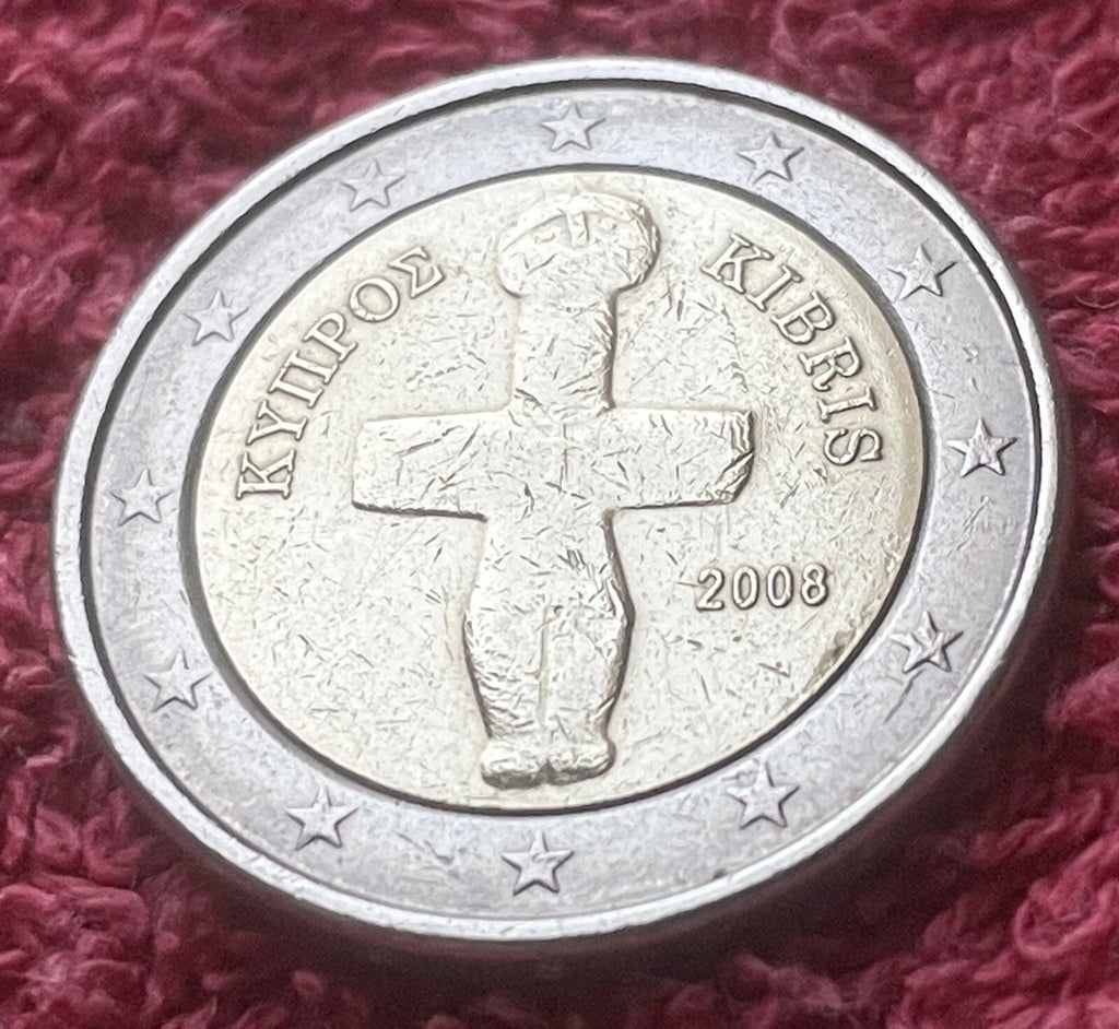2 Euro 2008 | Zypern | Idol von Pomos | Bi-Metall Münze | schön