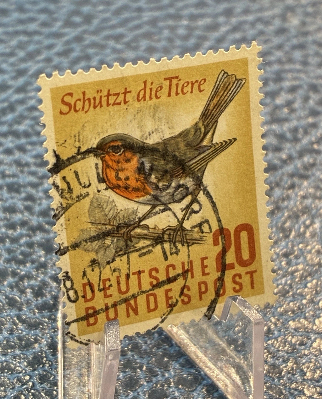 Deutsche Bundespost 1957 | 20 Pfennig | Rotkehlchen | gestempelt | Briefmarke