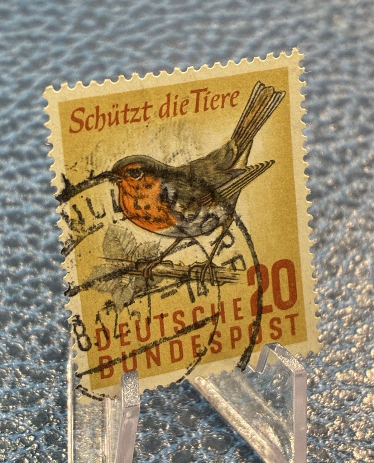 Deutsche Bundespost 1957 | 20 Pfennig | Rotkehlchen | gestempelt | Briefmarke