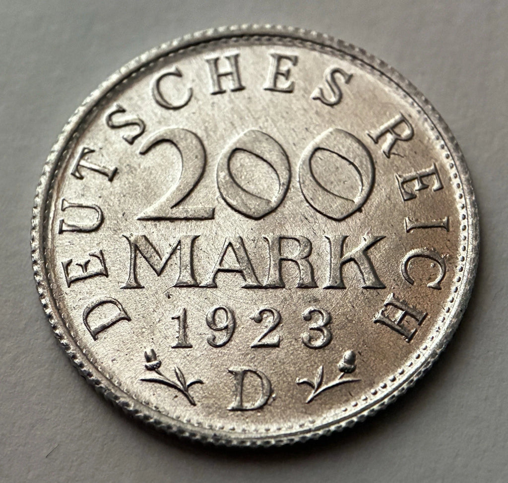200 Mark 1923 D | Deutsches Reich | Reichsadler | mit Zertifikat | Aluminium Münze | vorzüglich