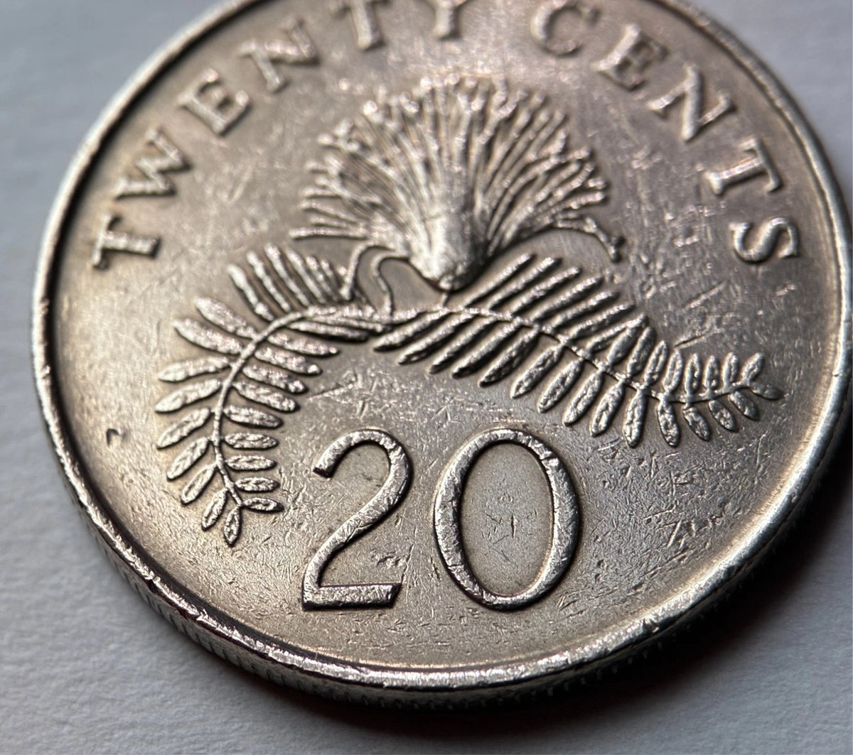 20 Cents 1987 | Singapur | Calliandra surinamensis | Kupfer-Nickel Münze | schön