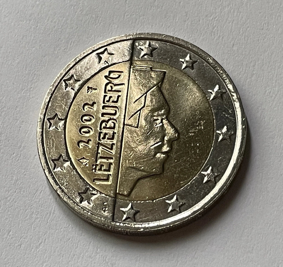 2 Euro 2002 | Luxemburg | Großherzog Henri | Bi-Metall Münze | schön