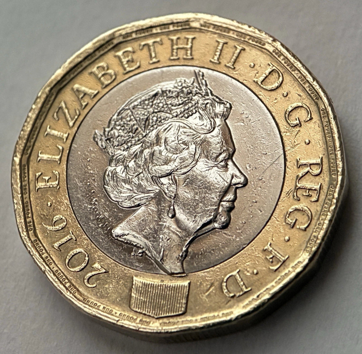 1 Pfund 2016 – Königin Elizabeth II. – Großbritannien – Seltene Fehlprägung / Rarität
