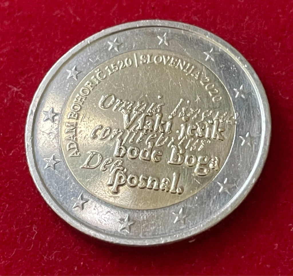 2 Euro 2020 | Slowenien | 500. Geburtstag Adam Bohorič | Bi-Metall Münze | schön