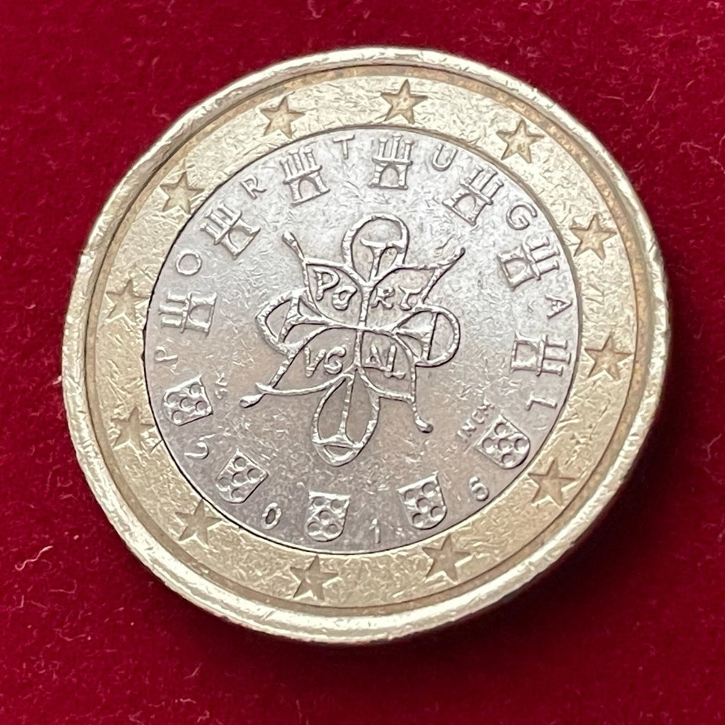 1 Euro 2016 | Portugal | sieben Burgen & fünf Wappen | Bi-Metall Münze
