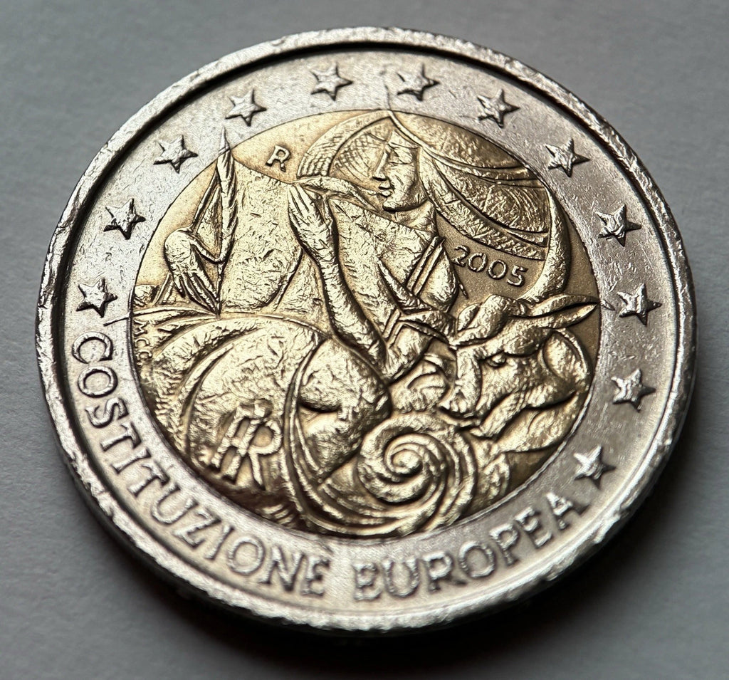 2 Euro 2005 | Italien | EU-Verfassung | Costituzione Europea | Bi-Metall Gedenkmünze | schön