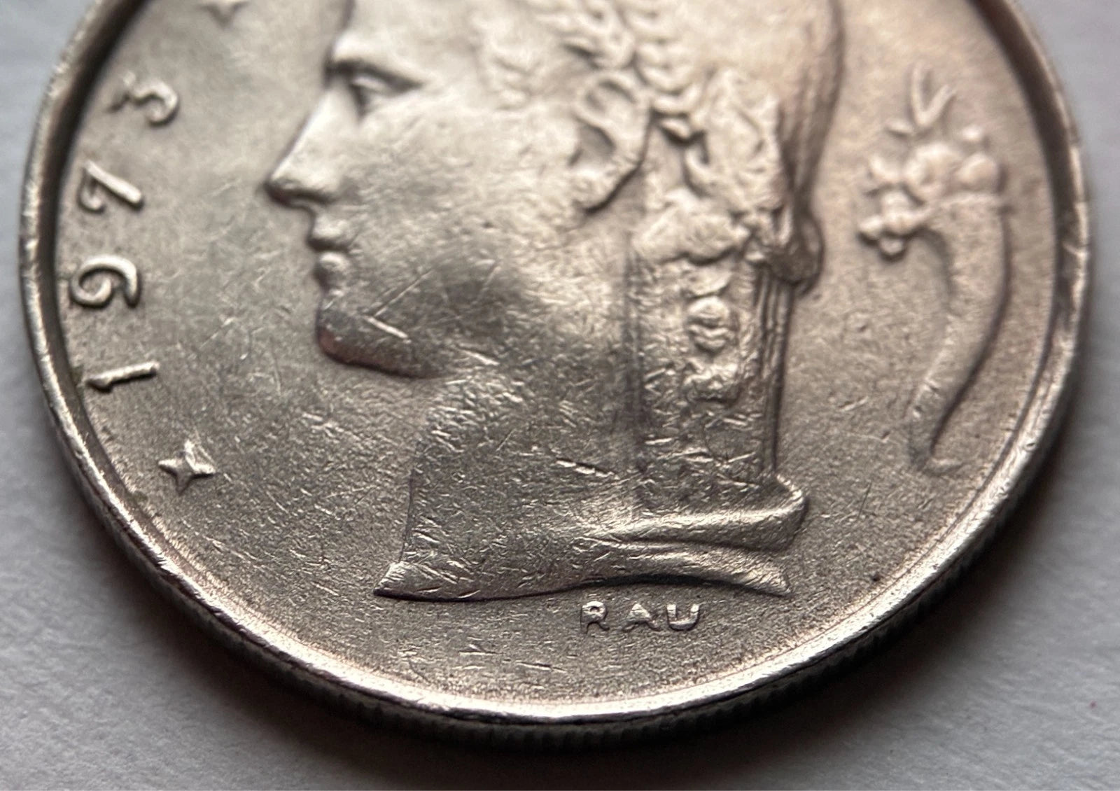 1 Franc Belgien 1973 | Ceres-Kopf & Eichenzweig | BELGIË | Münze