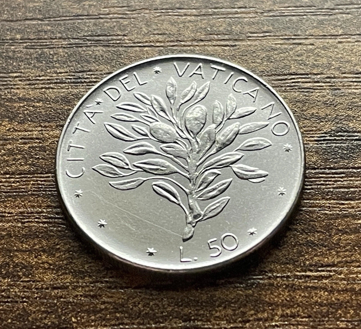 50 Lire 1975 | Vatikanstadt | Papst Paul VI. | Edelstahl Münze | schön