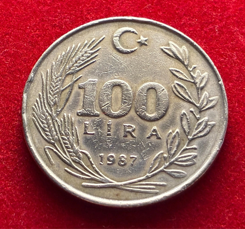 100 Lira 1987 | Türkei | Mustafa Kemal Atatürk | Kupfer-Zink-Nickel Münze | schön