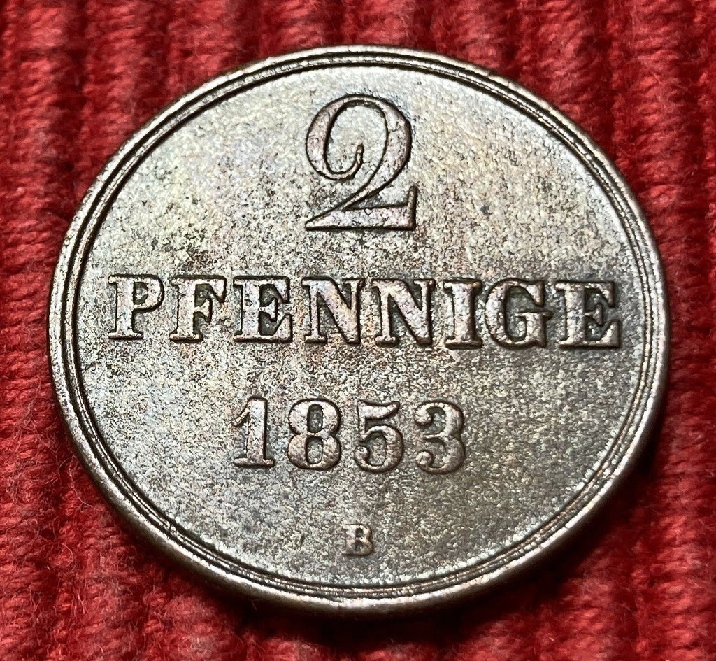 2 Pfennige 1853 B | Braunschweig-Calenberg-Hannover | Georg V. | Kupfer-Münze