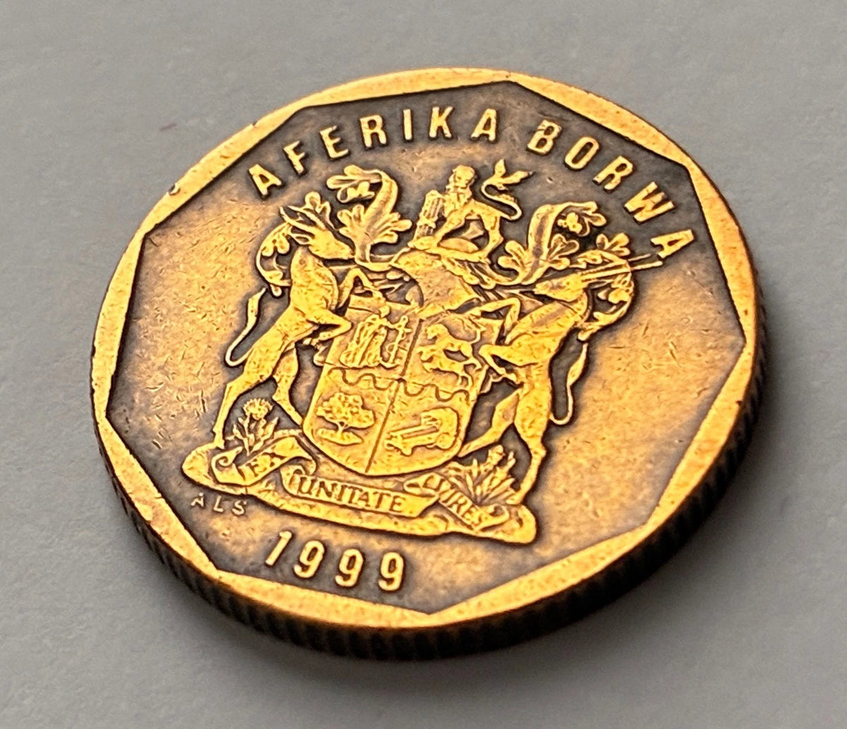 20 Cents 1999 | Südafrika | Zuckerbusch Motiv (Protea) | Verbronzter Stahl Münze | schön