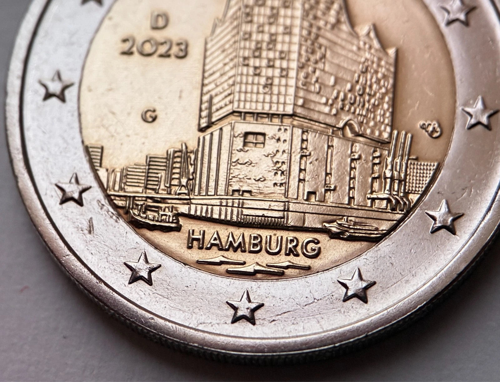2 Euro 2023 G | Deutschland | Hamburg | Elbphilharmonie | Bundesländerserie | Bi-Metall Münze