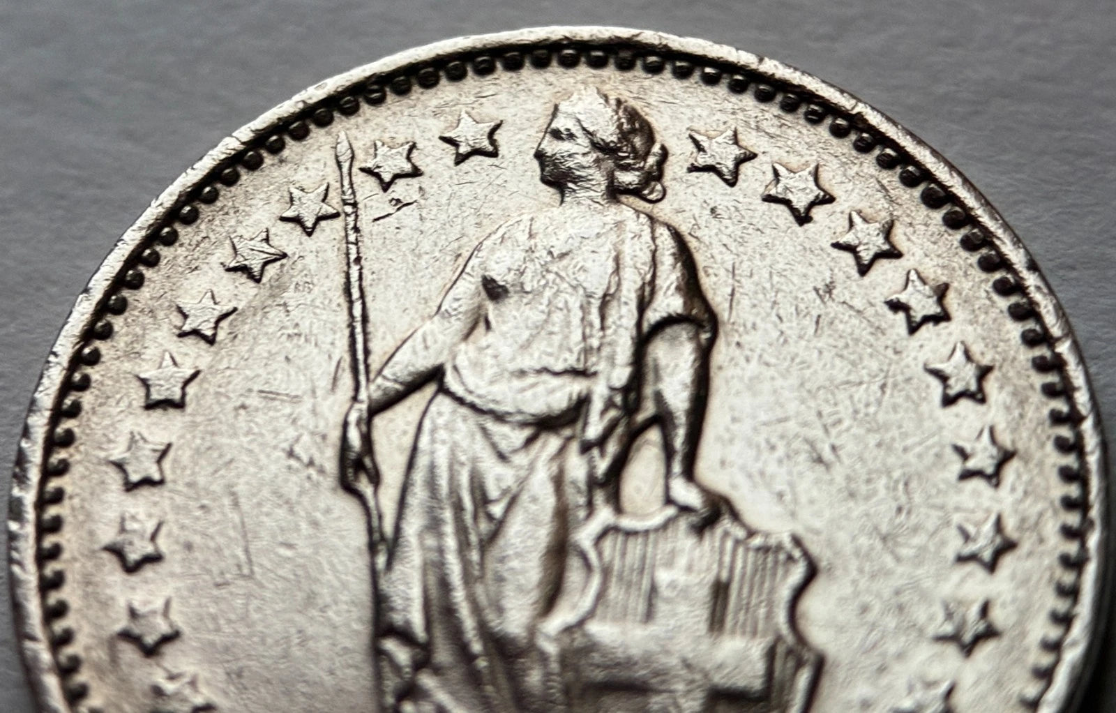 1/2 Franken 1979 | Schweiz | Helvetia mit Speer & Schild | Kupfer-Nickel-Münze