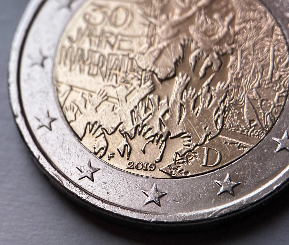 2 Euro 2019 F | Deutschland | 30 Jahre Fall der Berliner Mauer | Bi-Metall Gedenkmünze | schön