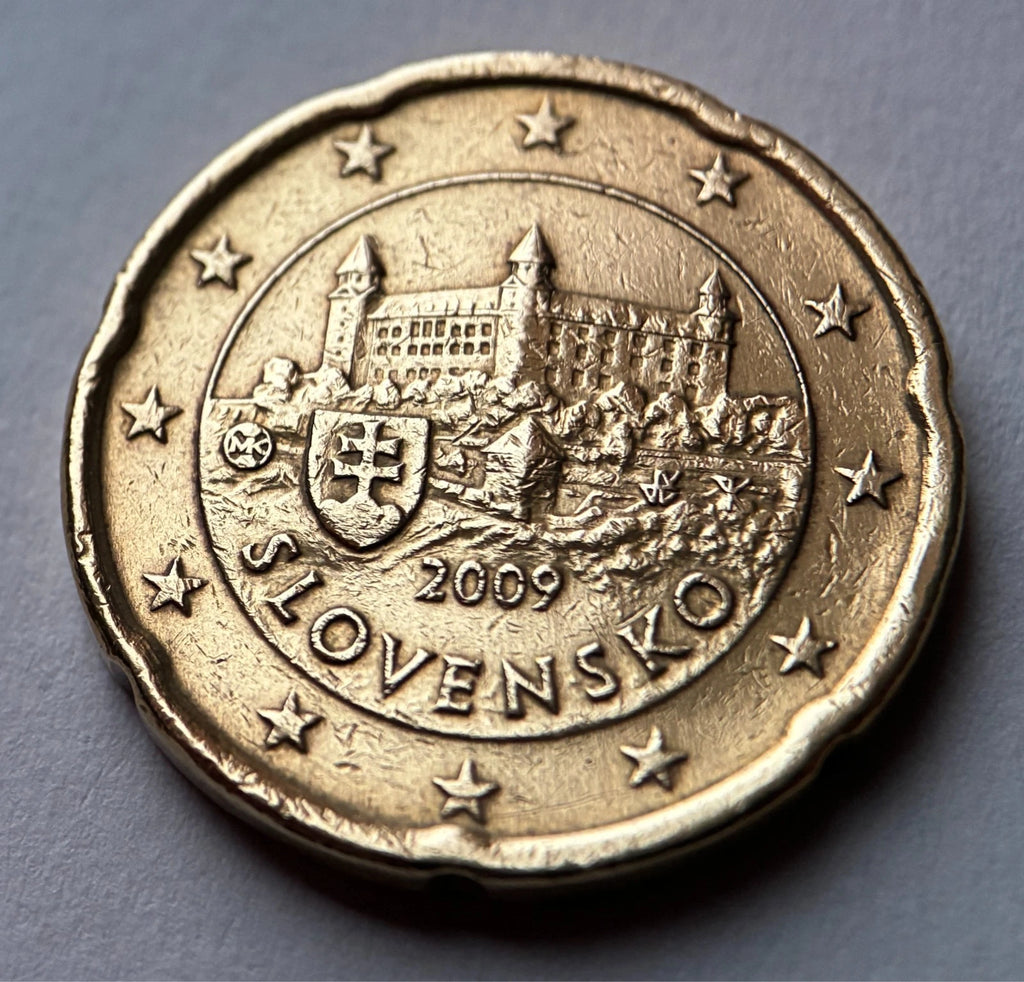20 Cent 2009 | Slowakei | Burg Bratislava | SLOVENSKO | Münze aus Nordischem Gold | schön