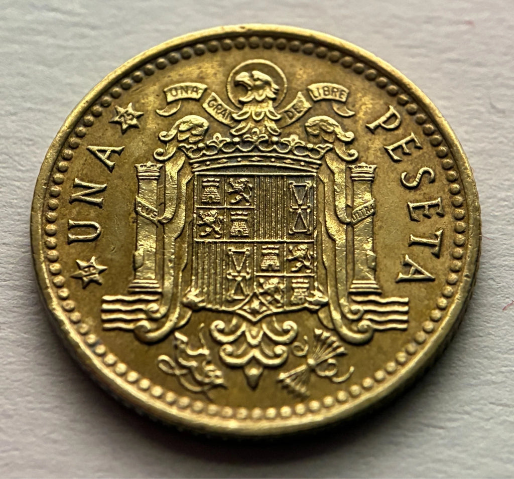 Una Peseta 1966*75 | Spanien | General Francisco Franco | Aluminiumbronze | Historische Münze | schön