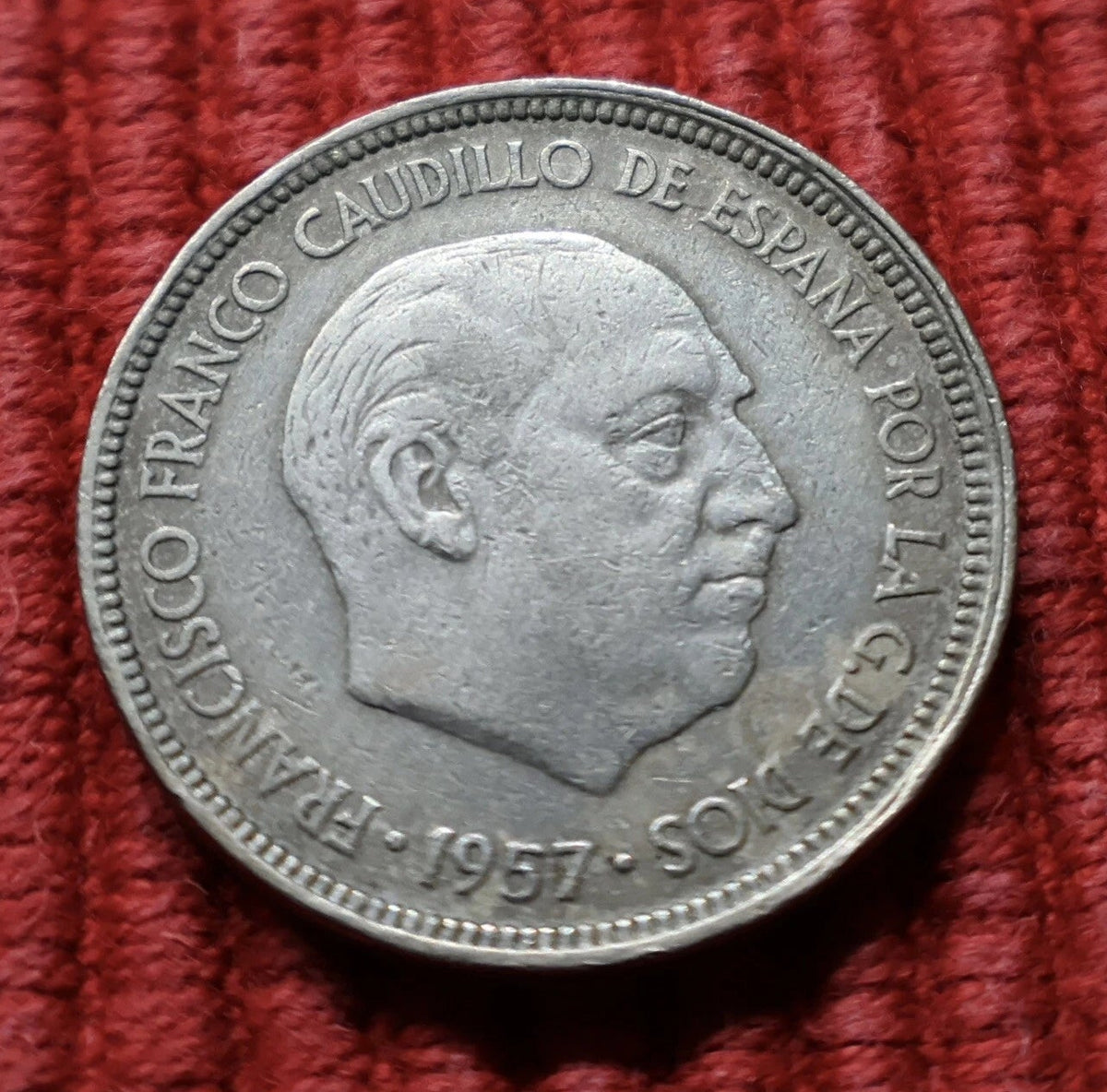 5 Pesetas 1957 *67 | Spanien | Francisco Franco | Kupfer-Nickel Münze | schön