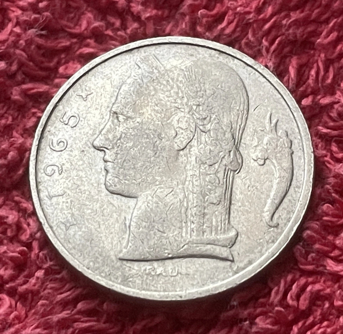 5 Franken 1965 | Belgien | König Baudouin I. | „Belgique“ | Kupfer-Nickel Münze | schön