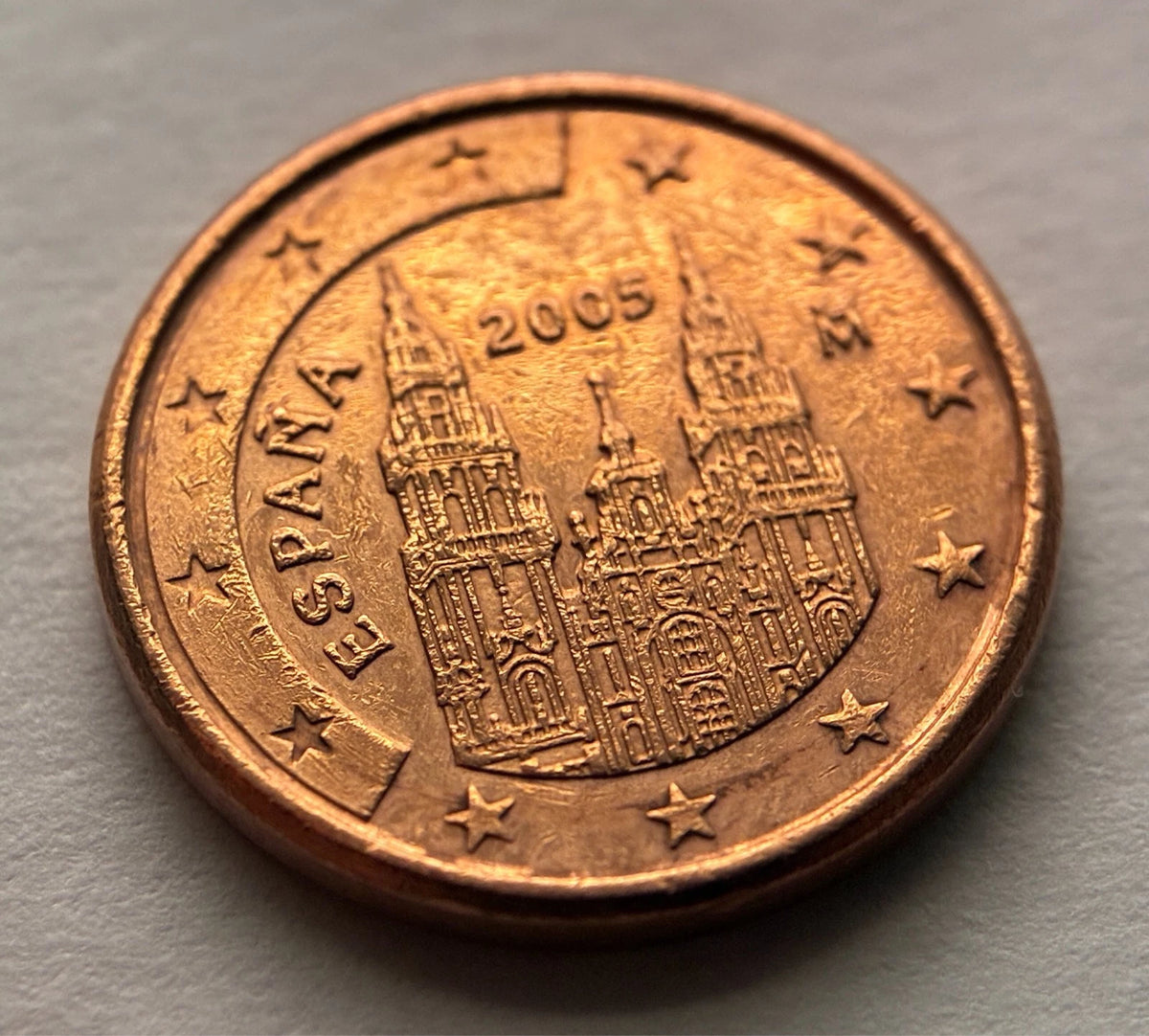 1 Cent 2005 | Spanien | Kathedrale von Santiago de Compostela | Verkupferter Stahl | Sammlermünze