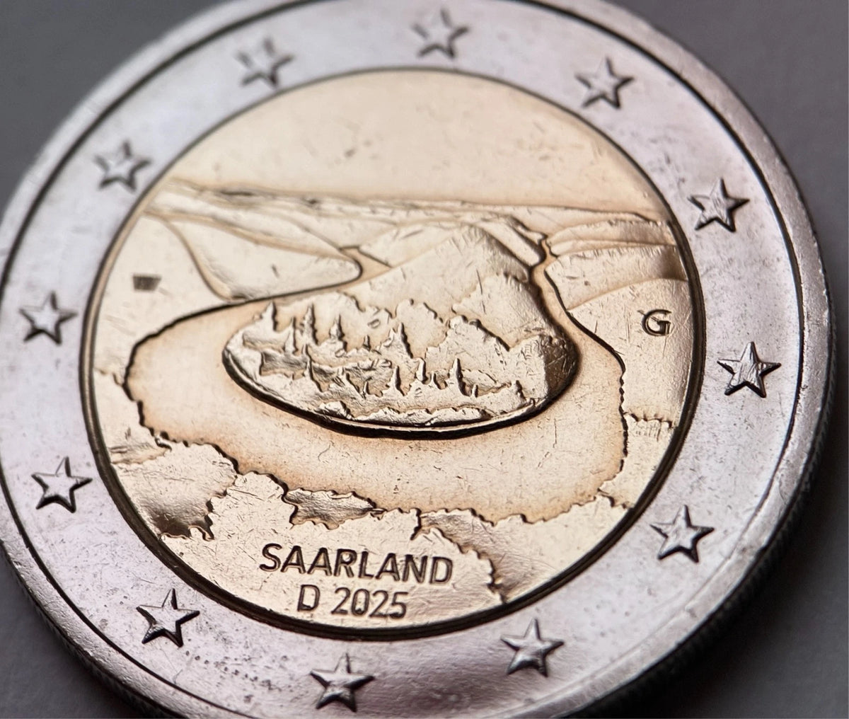 2 Euro 2025 G | Deutschland | Saarschleife | Bundesländerserie | Bi-Metall Münze