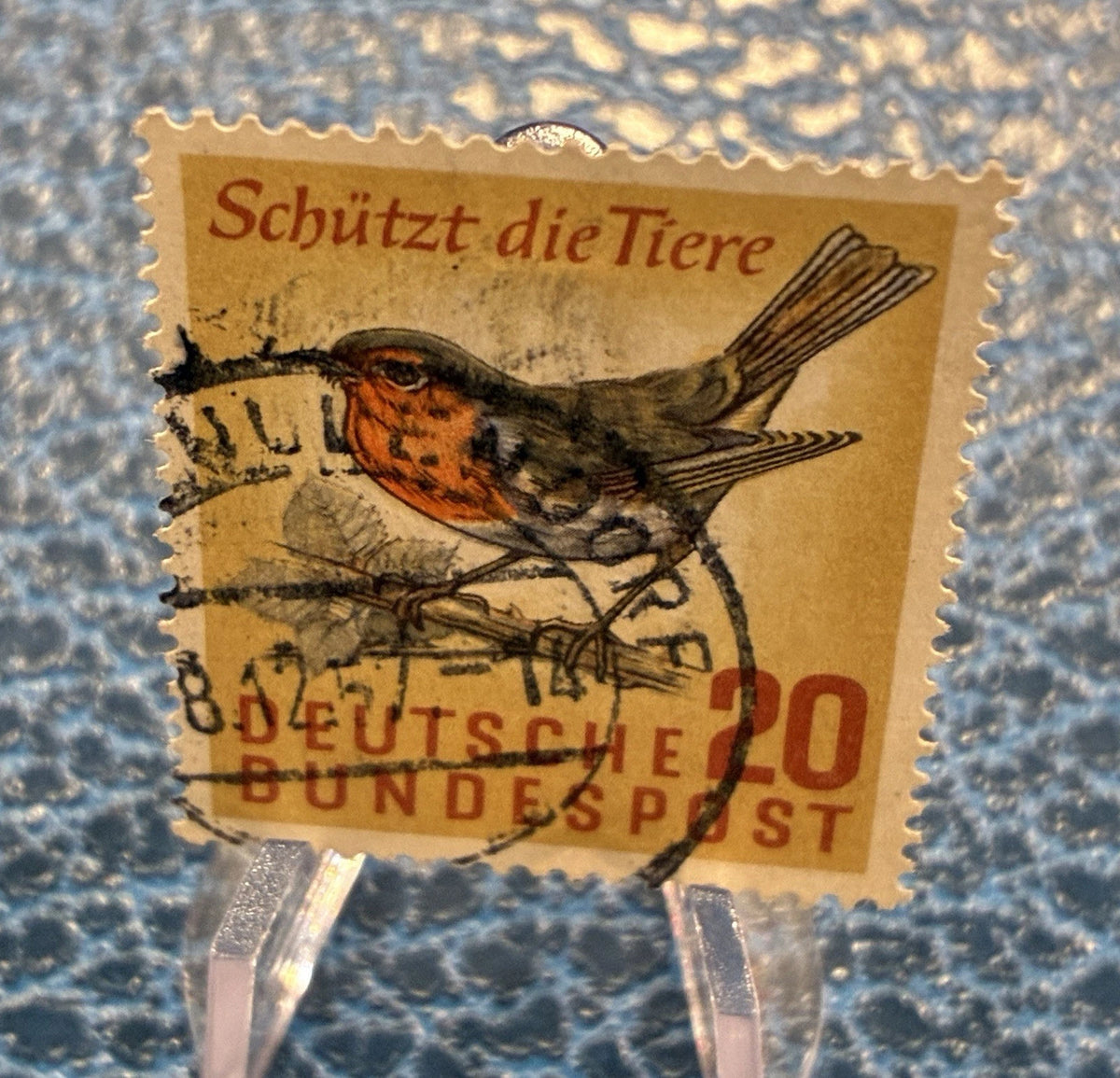 Deutsche Bundespost 1957 | 20 Pfennig | Rotkehlchen | gestempelt | Briefmarke