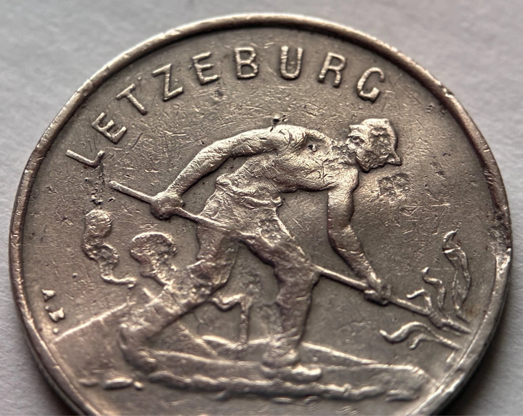 1 Franc 1952 | Luxemburg | „Feierstëppler“ | Großherzogin Charlotte | Kupfer-Nickel-Münze | schön