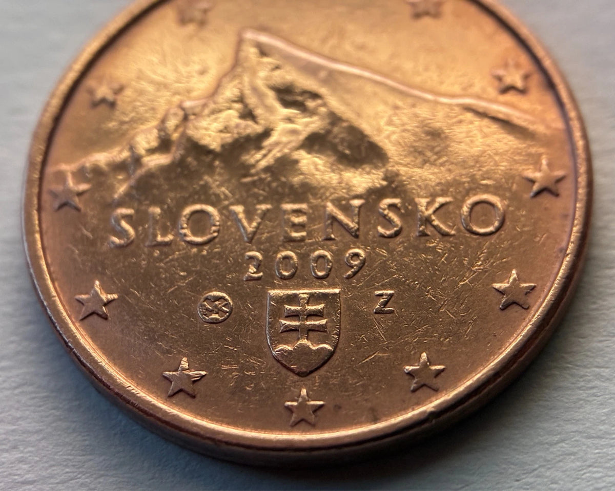 5 Cent 2009 | Slowakei | Berg Kriváň | Verkupferter Stahl Münze | schön