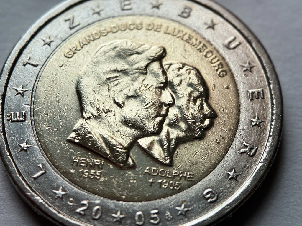 2 Euro 2005 | Luxemburg | Großherzöge Henri & Adolphe | Bi-Metall Gedenkmünze | schön