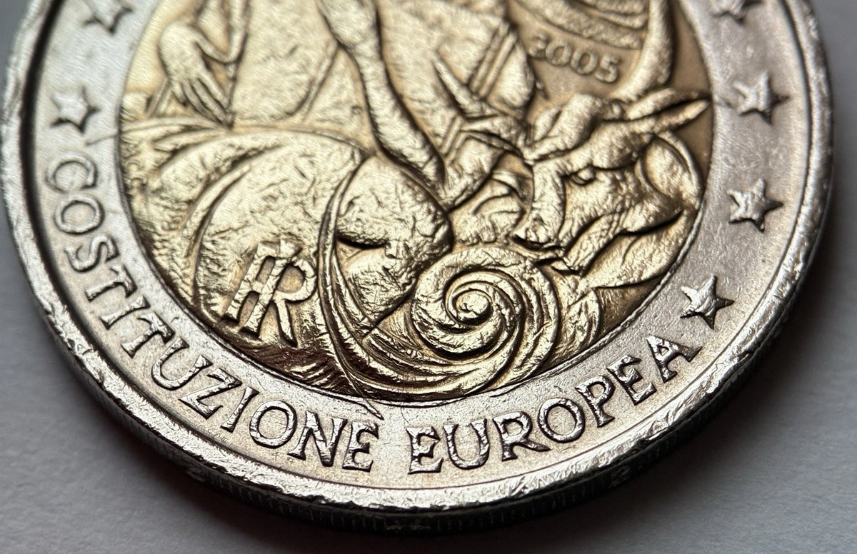 2 Euro 2005 | Italien | EU-Verfassung | Costituzione Europea | Bi-Metall Gedenkmünze | schön