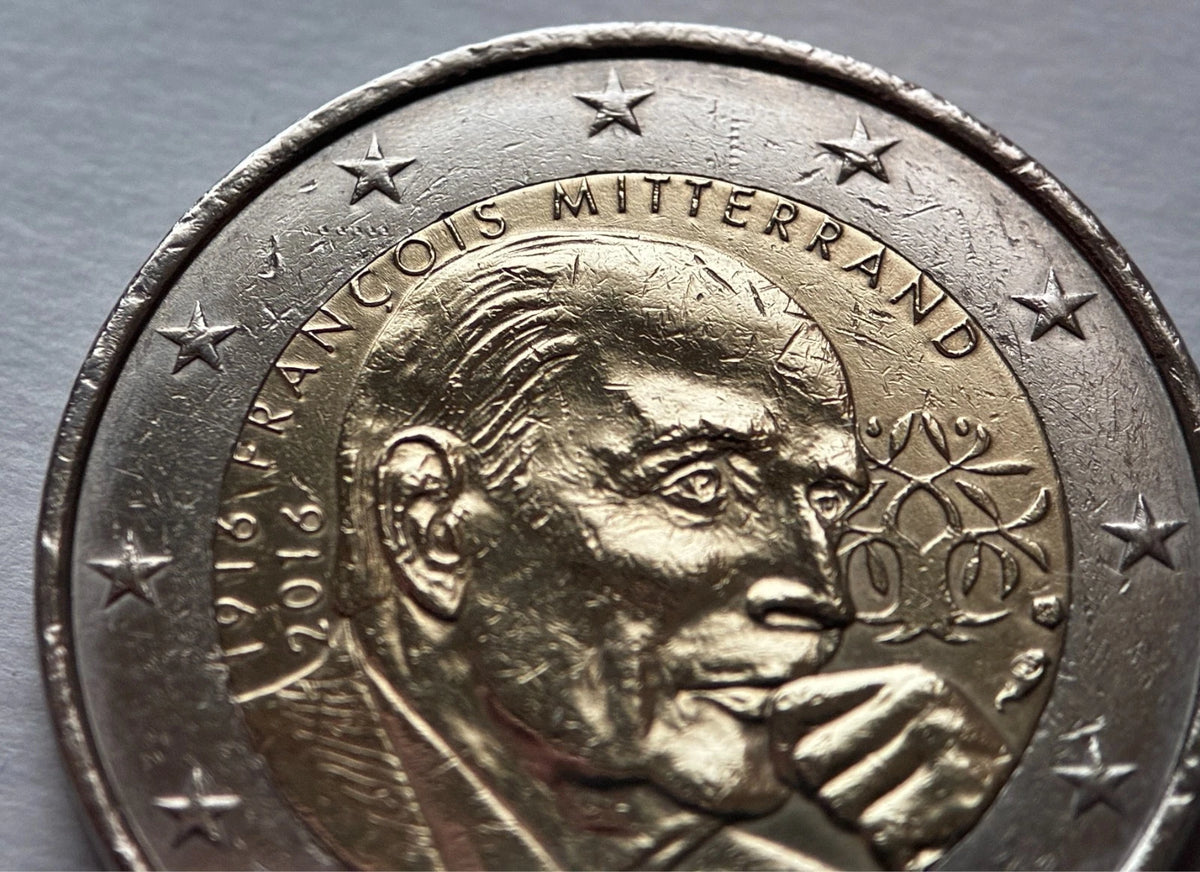 2 Euro 2016 | Frankreich | 100. Geburtstag von François Mitterrand | Bi-Metall Gedenkmünze | schön