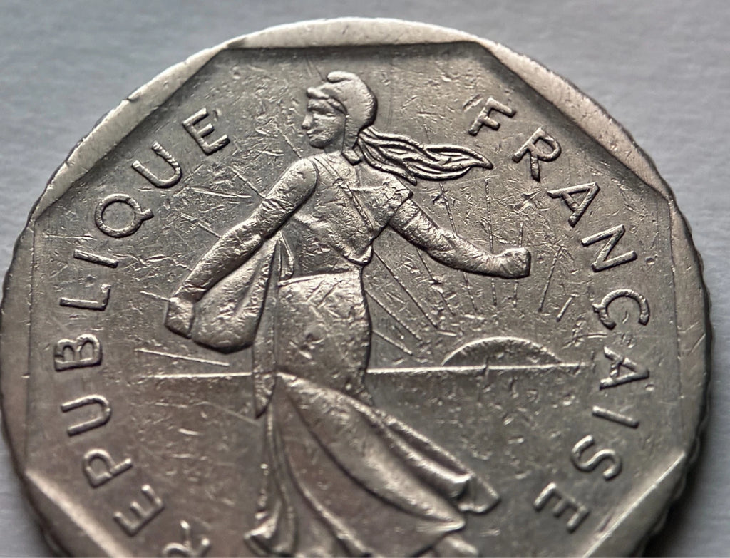 2 Francs 1979 | Frankreich | Säerin 'Semeuse' im Sonnenaufgang | Nickel Münze | schön