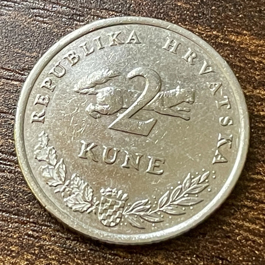 2 Kune 2015 | Kroatien | Marder & Thunfisch | Münze aus Kupfer-Zink-Nickel | schön