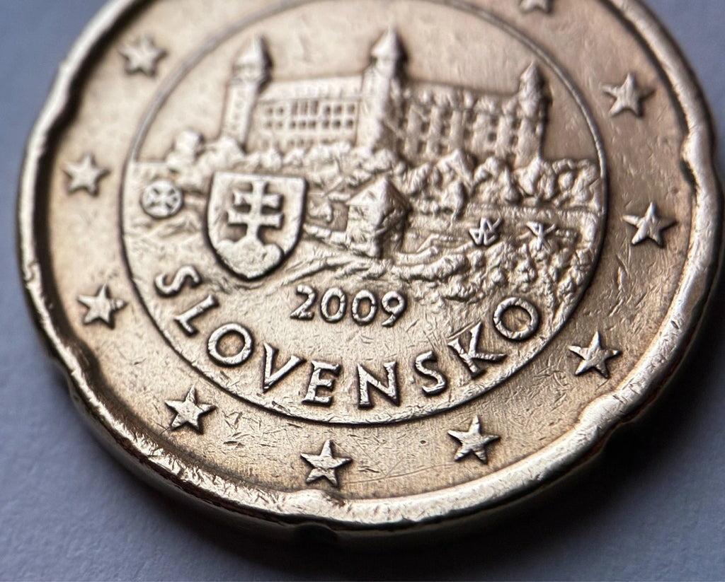 20 Cent 2009 | Slowakei | Burg Bratislava | SLOVENSKO | Münze aus Nordischem Gold | schön