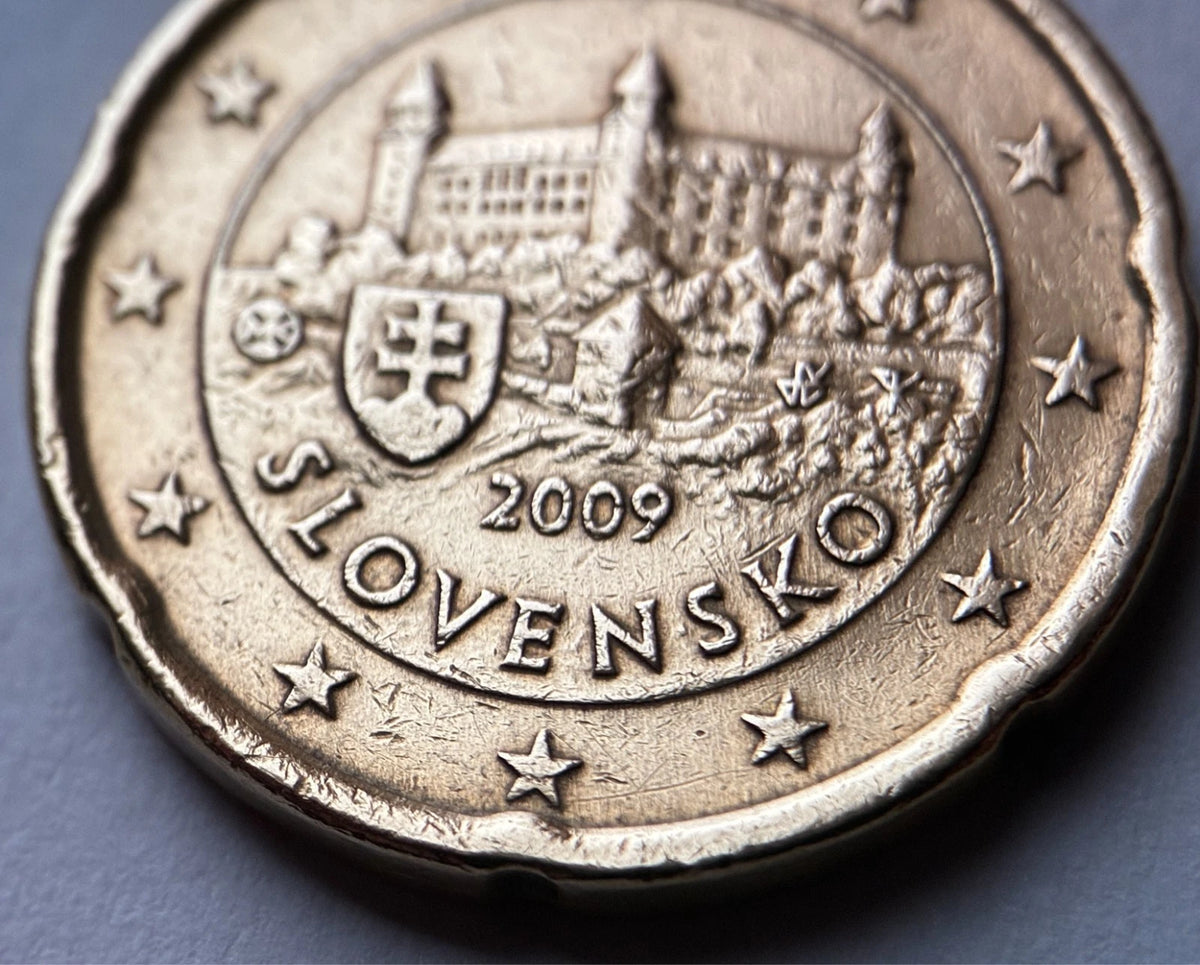 20 Cent 2009 | Slowakei | Burg Bratislava | SLOVENSKO | Münze aus Nordischem Gold | schön