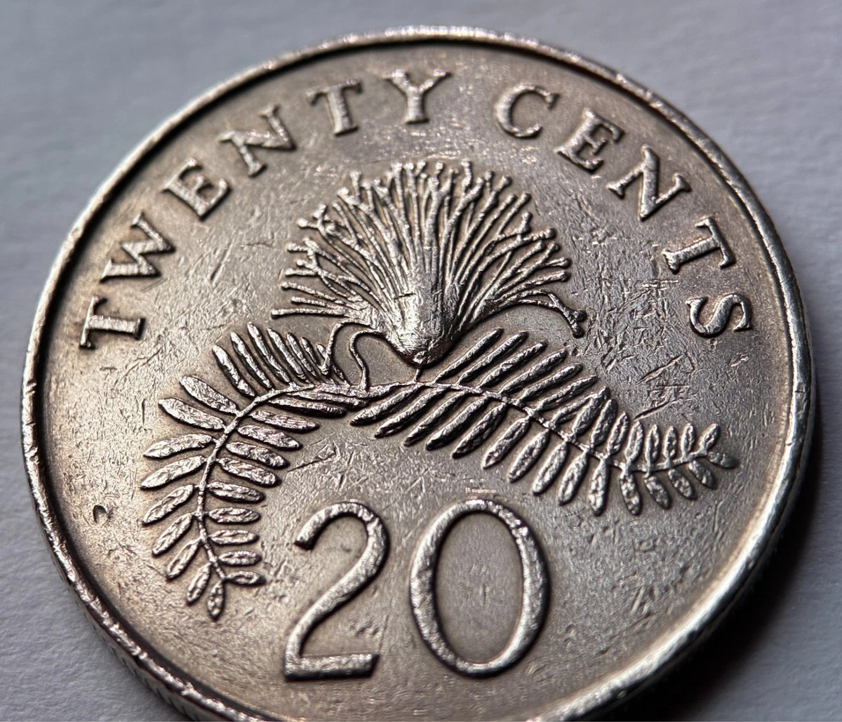20 Cents 1987 | Singapur | Calliandra surinamensis | Kupfer-Nickel Münze | schön