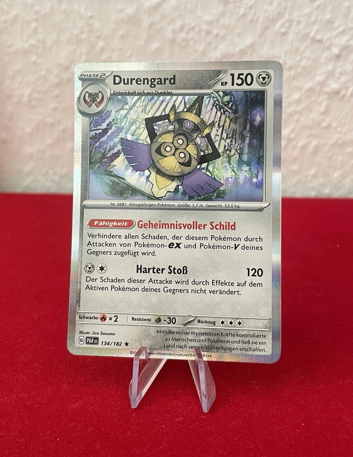Pokémon Karte – Durengard 134/182 – Paradox Rift (Deutsch) / Holo / Neuwertig