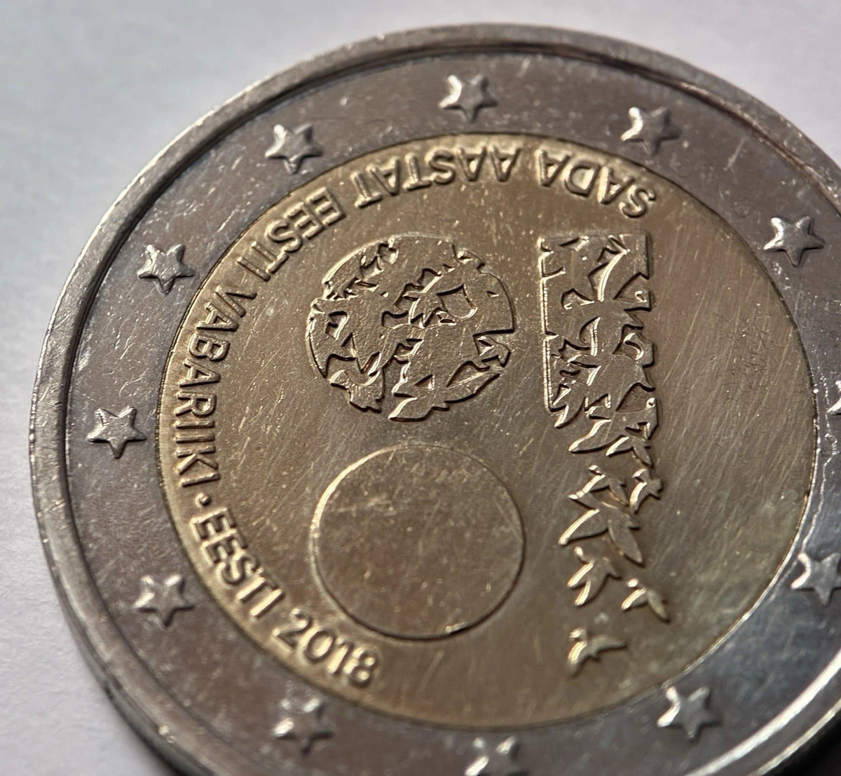2 Euro 2018 | Estland | 100 Jahre Republik Estland | Bi-Metall Münze