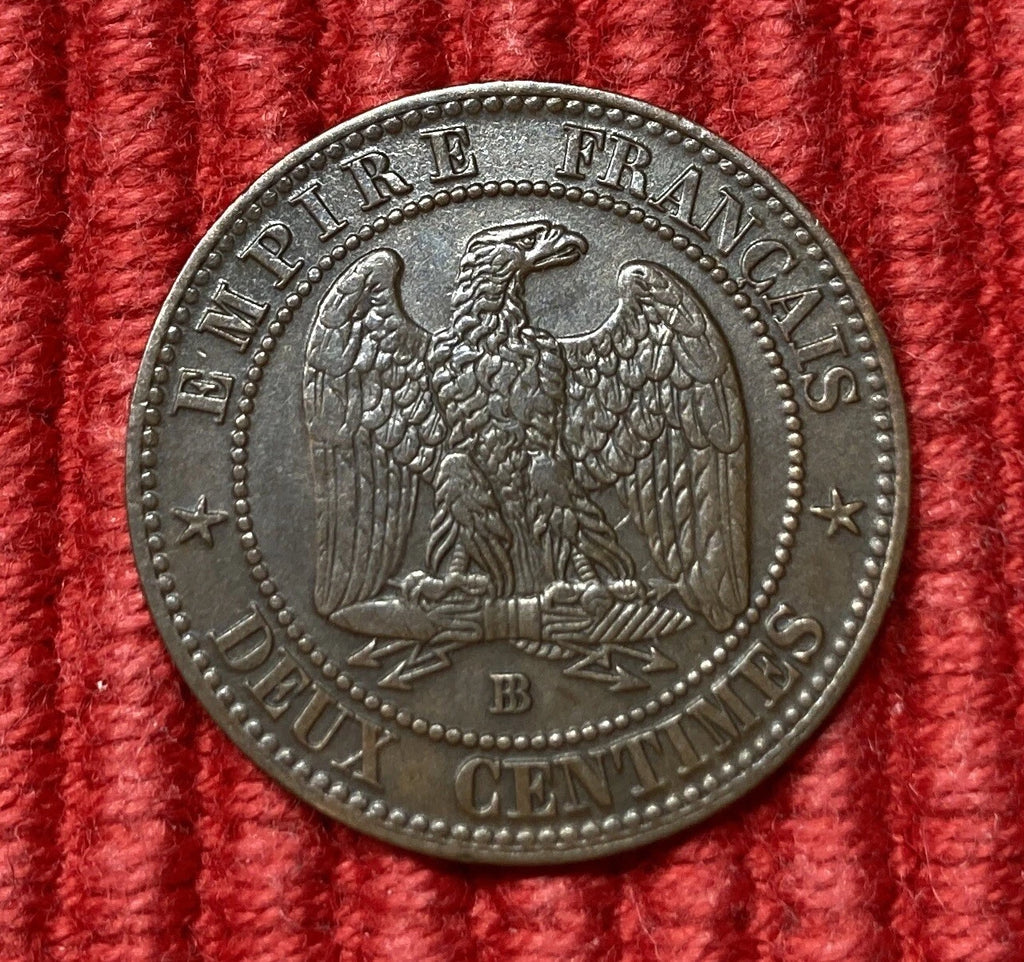 2 Centimes 1862 BB | Frankreich | Kaiser Napoleon III. | EMPIRE FRANÇAIS | Bronze Münze | vorzüglich