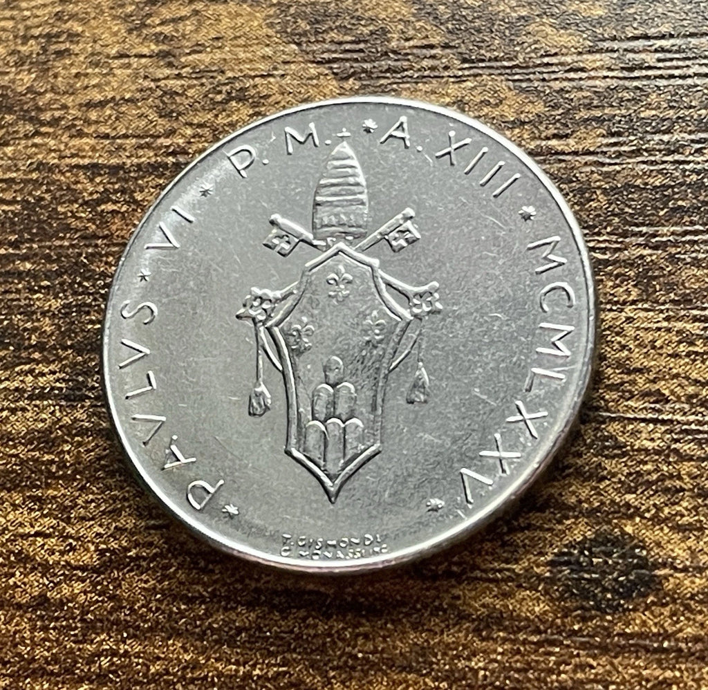 50 Lire 1975 | Vatikanstadt | Papst Paul VI. | Edelstahl Münze | schön