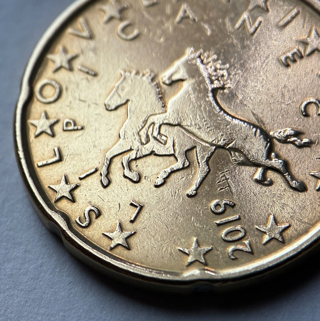 20 Cent 2019 | Slowenien | Lipizzaner Pferde | Nordisches Gold Münze | schön