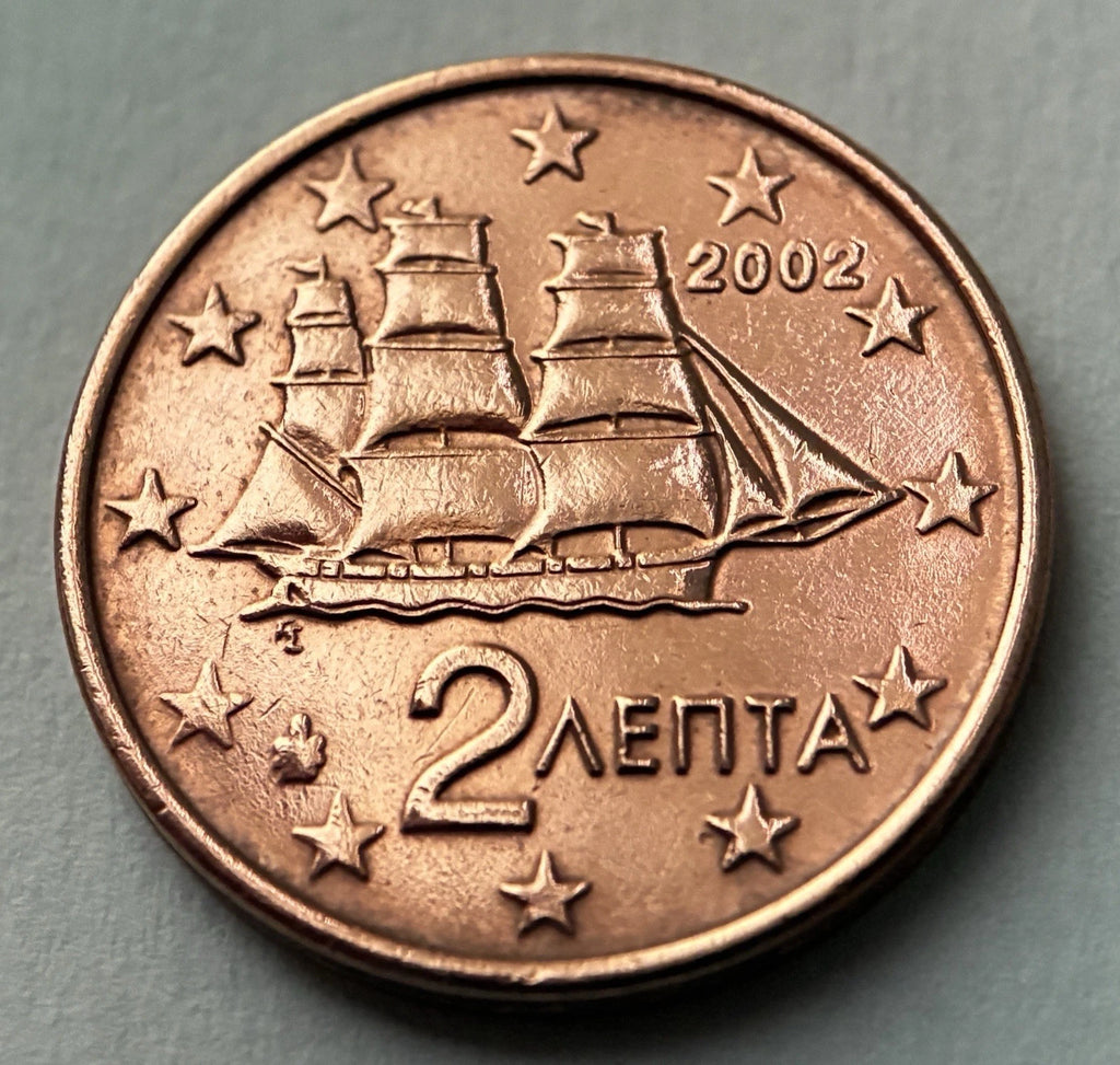 2 Cent 2002 | Griechenland | Griechische Korvette | Verkupferter Stahl Münze | sehr schön