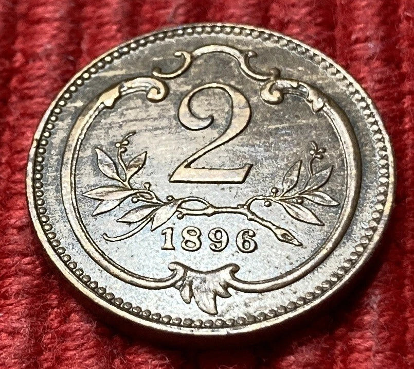 2 Heller 1896 | Österreich | Habsburgischer Doppeladler | Bronze | Kursmünze | schön