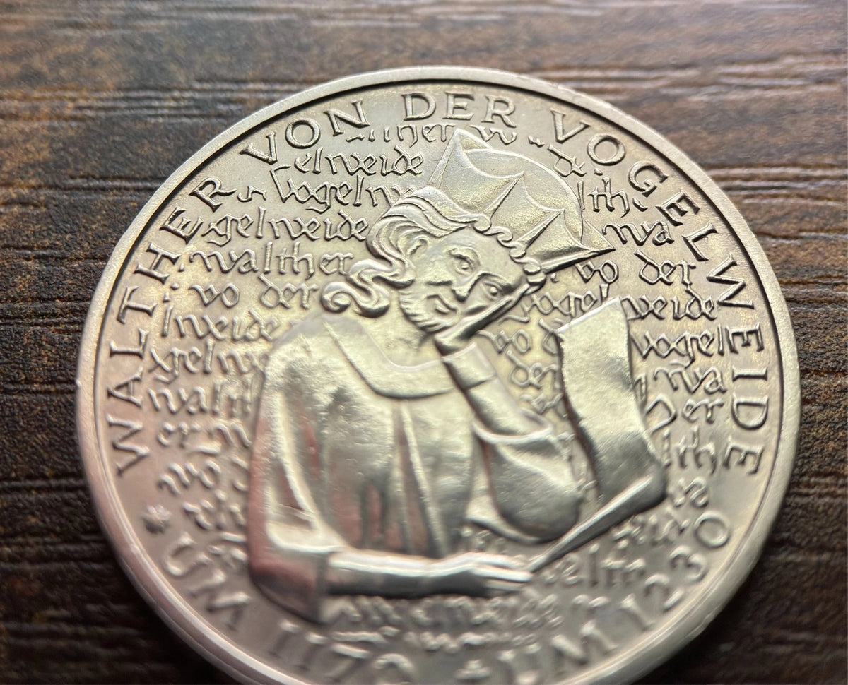 5 Deutsche Mark 1980 D | Bundesrepublik Deutschland (BRD) | 750. Todestag Walther von der Vogelweide | Gedenkmünze | vorzüglich